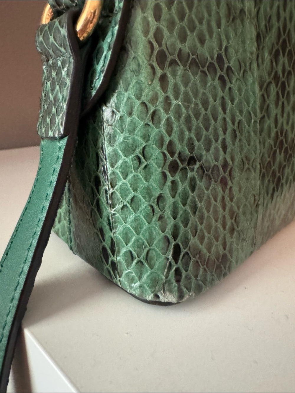 Gucci Ophidia Dome Crossbody Bag- Green Python Leather - Picture 3 of 13